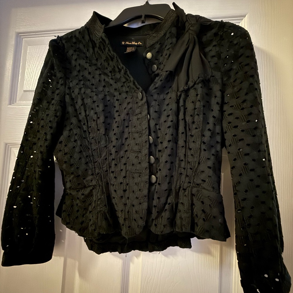 Forever 21 Black Cotton Button-Up Top